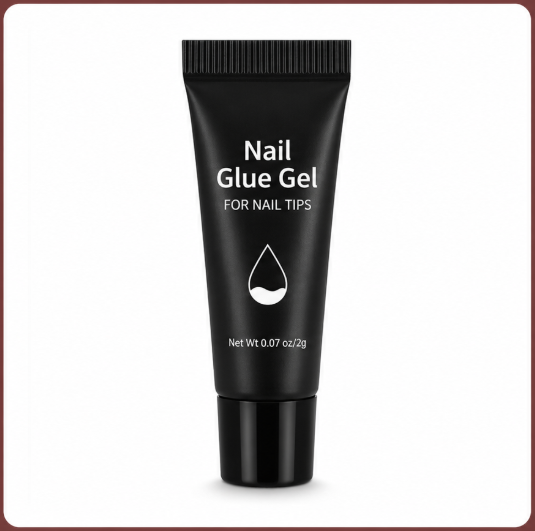 Brown Ombre French Press-On Nails with Gold Tips – 24 False Nails