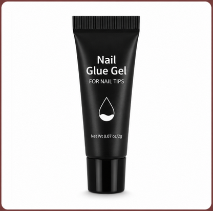 Brown Ombre French Press-On Nails with Gold Tips – 24 False Nails
