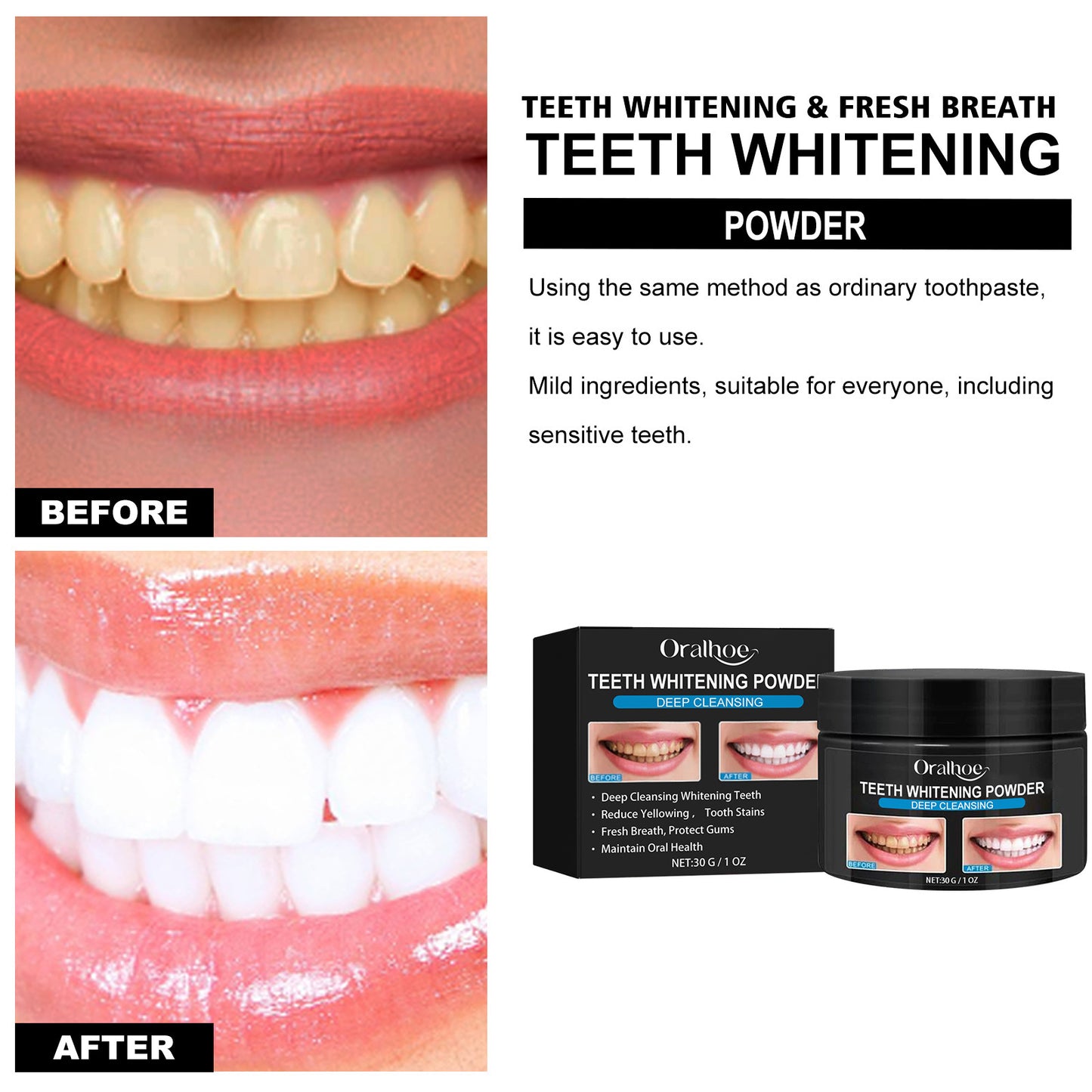 Reveal a Brighter, Whiter Smile with Premium Teeth Whitening Powder