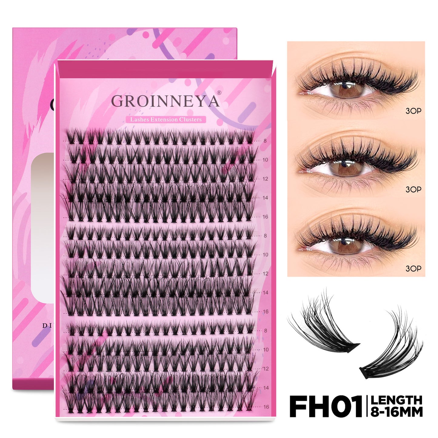 Grappe individuelle de faux cils recourbés