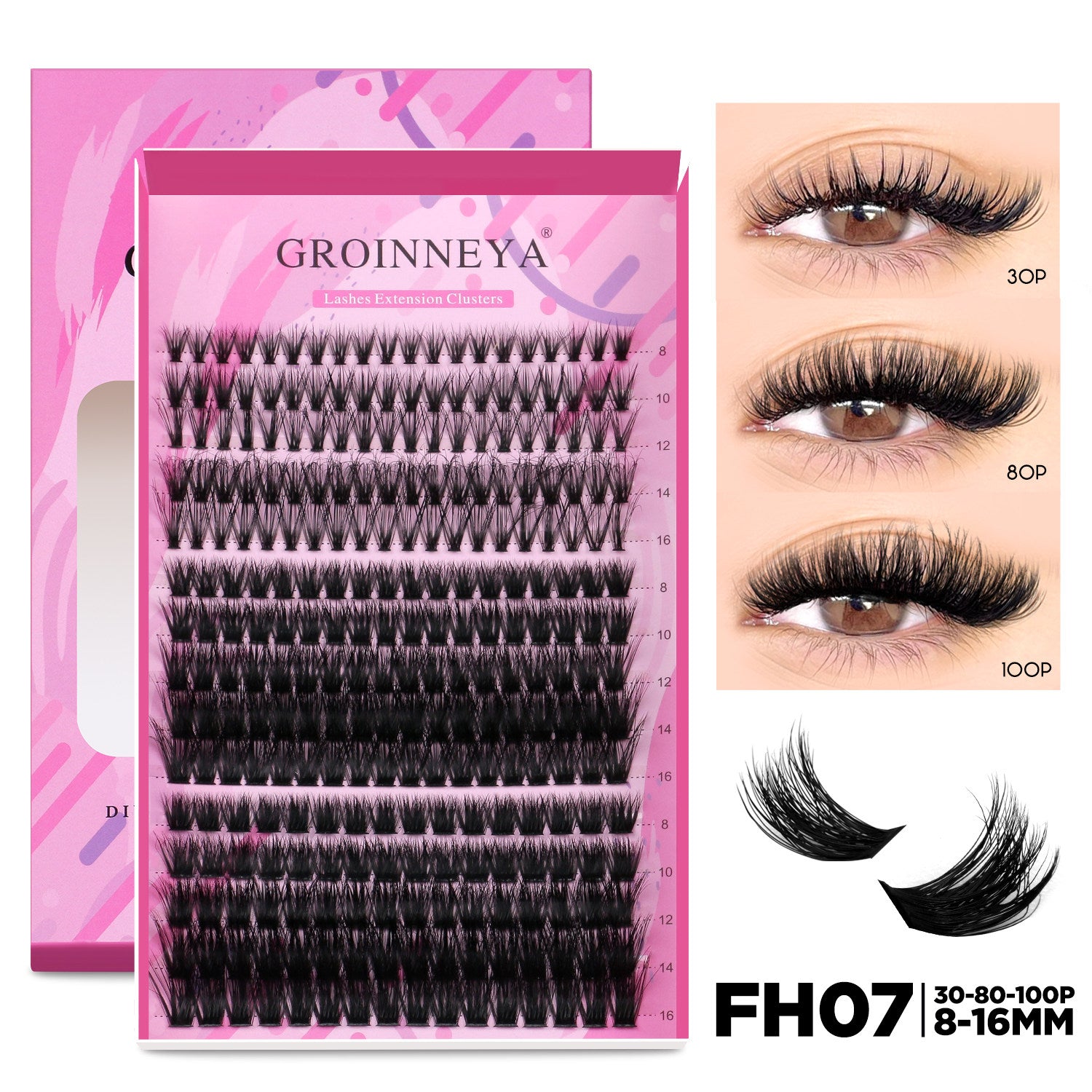 Grappe  de faux cils recourbé DOBLE