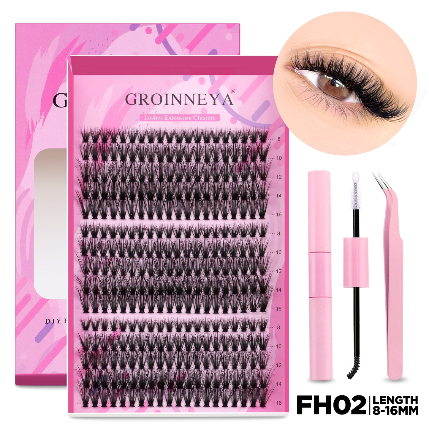 Grappe individuelle de faux cils recourbés